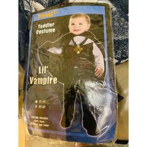Spirit Toddler Lil Vampire Costume  Shirt Cape Necklace & Collar Size 2T-4T. Inc